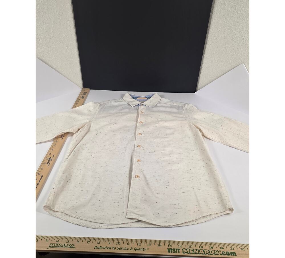 Tommy Bahama Jeans Island Modern Fit Mens M White Flecked Tencel Button Shirt